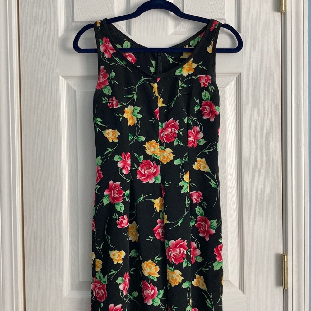 Vintage black floral jumpsuit